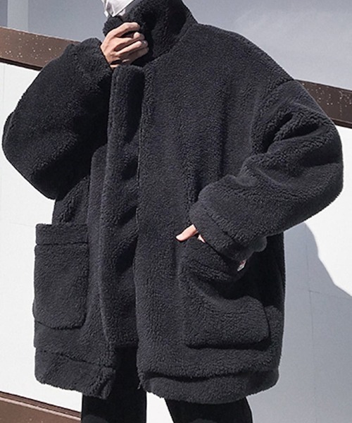 もこもこボアオーバーサイズジャケット(NEZ)（その他アウター）｜almo