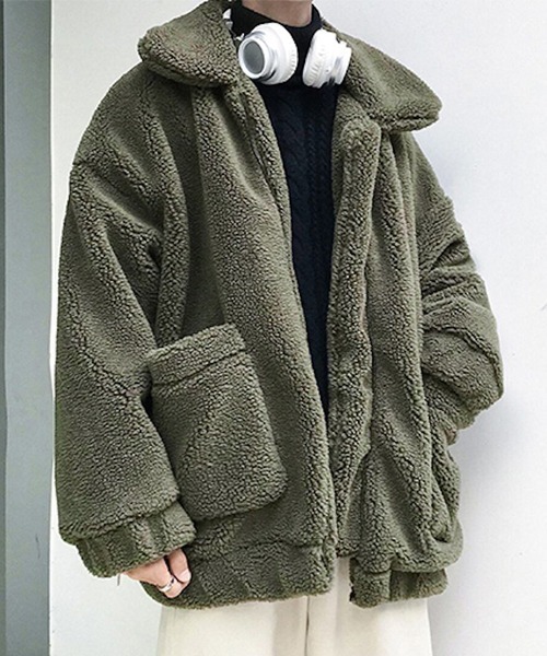 もこもこボアオーバーサイズジャケット(NEZ)（その他アウター）｜almo