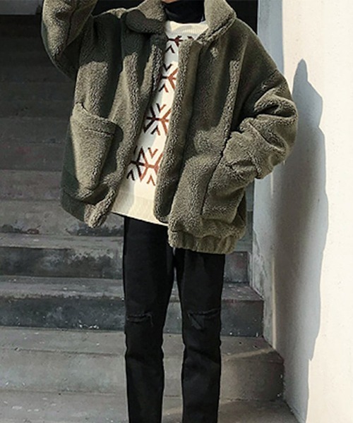 もこもこボアオーバーサイズジャケット(NEZ)（その他アウター）｜almo