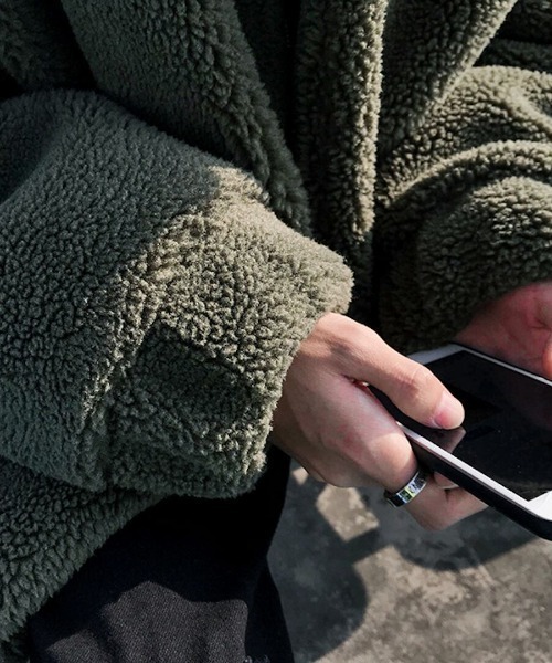 もこもこボアオーバーサイズジャケット(NEZ)（その他アウター）｜almo