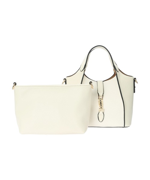 YECCA VECCA（イェッカヴェッカ）の「4way異素材MIXミニバッグ（エコバッグ/サブバッグ・レディース・ブラック/アイボリー/ベージュ・FREE）」の17枚目の写真