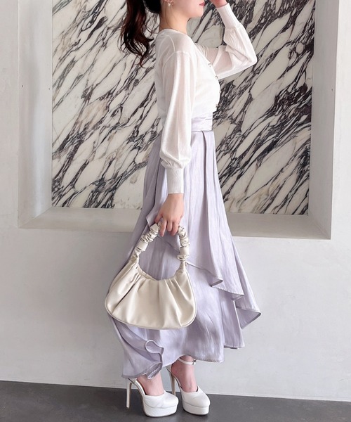 MIIA（ミーア）の「ハート釦ニットアンサンブル（アンサンブル・レディース・ピンク/ベージュ/ブラック/オフホワイト・FREE）」の7枚目の写真