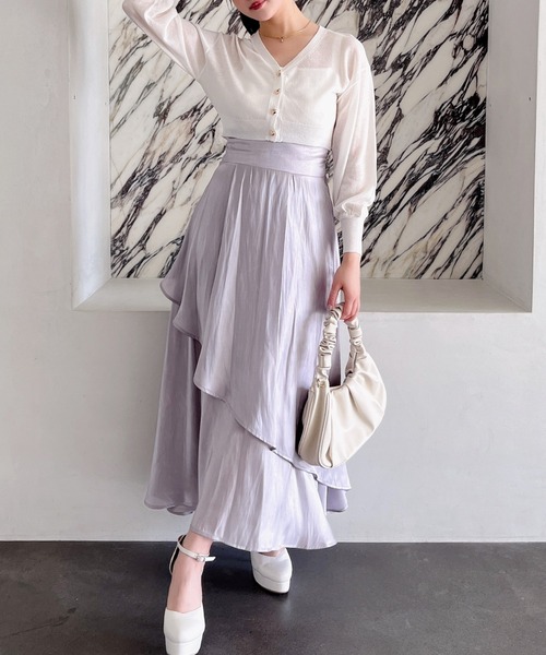 MIIA（ミーア）の「ハート釦ニットアンサンブル（アンサンブル・レディース・ピンク/ベージュ/ブラック/オフホワイト・FREE）」の9枚目の写真