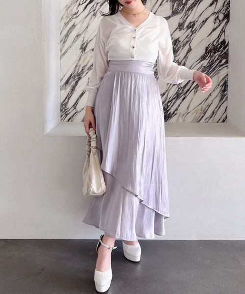 MIIA（ミーア）の「ハート釦ニットアンサンブル（アンサンブル・レディース・ピンク/ベージュ/ブラック/オフホワイト・FREE）」の10枚目の写真