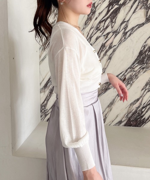 MIIA（ミーア）の「ハート釦ニットアンサンブル（アンサンブル・レディース・ピンク/ベージュ/ブラック/オフホワイト・FREE）」の11枚目の写真