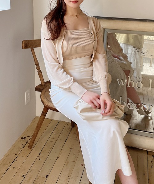 MIIA（ミーア）の「ハート釦ニットアンサンブル（アンサンブル・レディース・ピンク/ベージュ/ブラック/オフホワイト・FREE）」の18枚目の写真