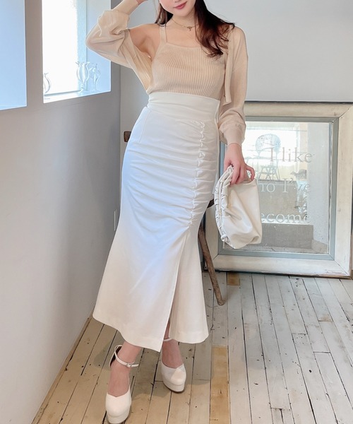 MIIA（ミーア）の「ハート釦ニットアンサンブル（アンサンブル・レディース・ピンク/ベージュ/ブラック/オフホワイト・FREE）」の20枚目の写真