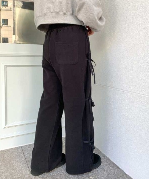 Vipoa（ヴィポア）の「サイドリボンルーズスウェット（スウェットパンツ・レディース・グレー/ブラウン/ブラック・FREE）」の14枚目の写真