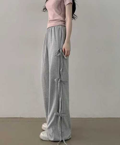 Vipoa（ヴィポア）の「サイドリボンルーズスウェット（スウェットパンツ・レディース・グレー/ブラウン/ブラック・FREE）」の18枚目の写真