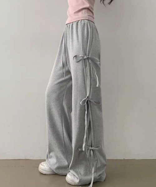 Vipoa（ヴィポア）の「サイドリボンルーズスウェット（スウェットパンツ・レディース・グレー/ブラウン/ブラック・FREE）」の20枚目の写真