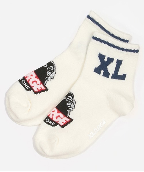 XLARGE KIDS(エクストララージキッズ)の「91ロゴソックス(ソックス/靴下・キッズ・ブラック/ホワイト/ネイビー・13-15cm/17-19cm/19-21cm/15-17cm)」の2枚目の写真