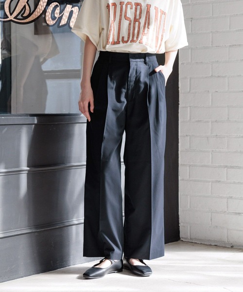 LOWRYS FARM（ローリーズファーム）の「ＴＲワイドパンツ　986149（スラックス・レディース・アイボリー/ネイビー/グレー・LARGE/MEDIUM）」の3枚目の写真