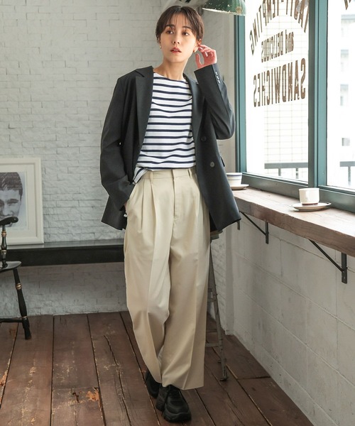 LOWRYS FARM（ローリーズファーム）の「ＴＲワイドパンツ　986149（スラックス・レディース・アイボリー/ネイビー/グレー・LARGE/MEDIUM）」の16枚目の写真