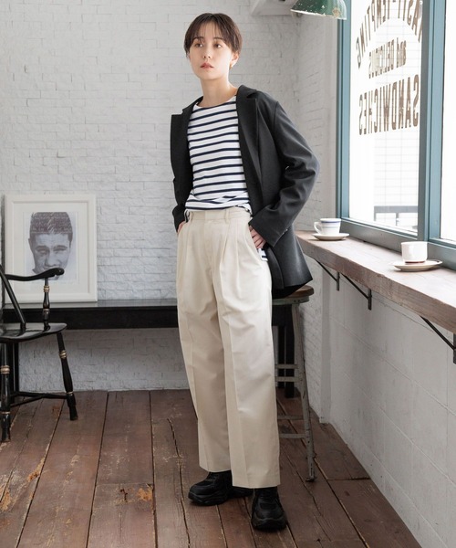 LOWRYS FARM（ローリーズファーム）の「ＴＲワイドパンツ　986149（スラックス・レディース・アイボリー/ネイビー/グレー・LARGE/MEDIUM）」の21枚目の写真