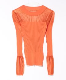 Settimissimo | シアー切替 ドッキング リブニット 長袖(ニット/セーター)