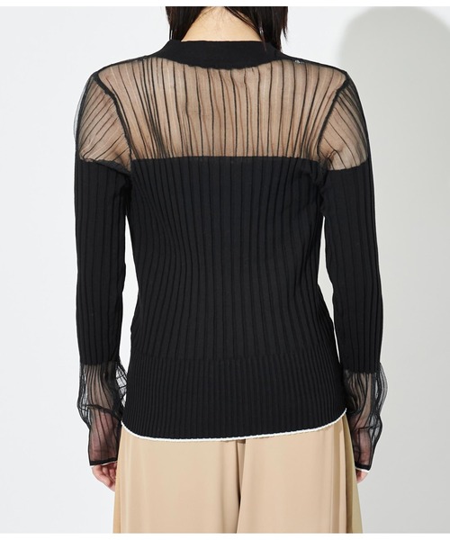 【セール】シアー切替 ドッキング リブニット 長袖（ニット/セーター）｜Settimissimo（セッティミッシモ）