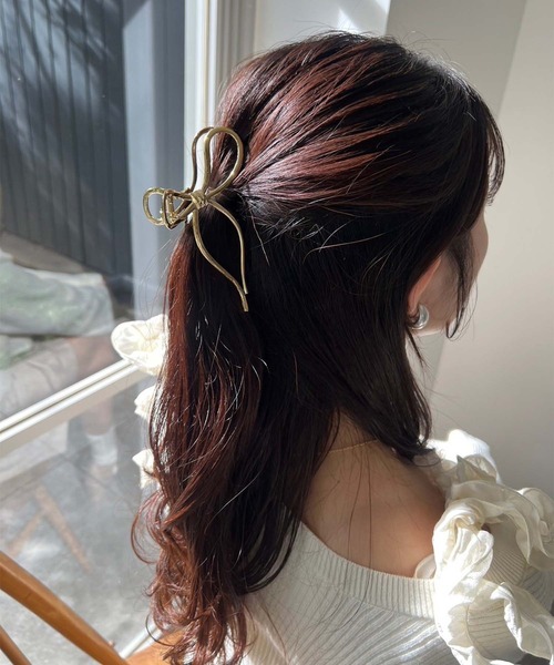 one after another NICE CLAUP（ワンアフターアナザーナイスクラップ）の「リボンヘアクリップ（バレッタ/ヘアクリップ・レディース・ゴールド/シルバー・FREE）」の6枚目の写真