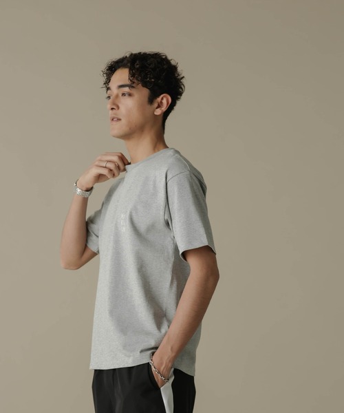 NANO universe（ナノユニバース）の「「NJ／CLUB」PARKSTOCK ベーシックＴシャツ（Tシャツ/カットソー・メンズ・ブラック/オレンジ/グレー/ネイビー/ホワイト・L/M/S）」の16枚目の写真