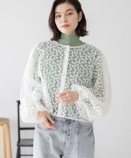 niko and（ニコアンド）の「2WAYフラワーオーガンジプルオーバー（T