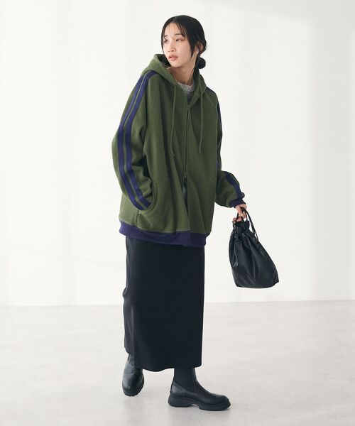 CRAFT STANDARD BOUTIQUE（クラフトスタンダードブティック）の「リブロングスカート（スカート・レディース・グリーン系その他3/ブラック/アイボリー/オレンジ・L/M）」の8枚目の写真