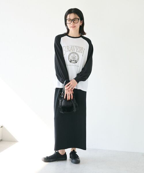 CRAFT STANDARD BOUTIQUE（クラフトスタンダードブティック）の「リブロングスカート（スカート・レディース・グリーン系その他3/ブラック/アイボリー/オレンジ・L/M）」の12枚目の写真