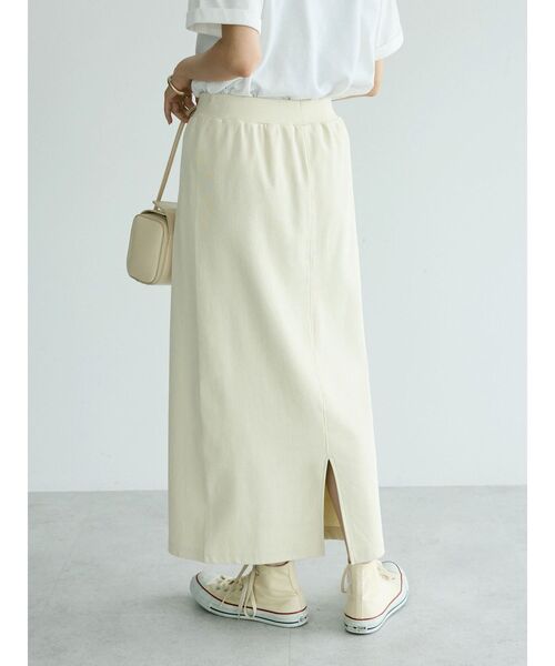 CRAFT STANDARD BOUTIQUE（クラフトスタンダードブティック）の「リブロングスカート（スカート・レディース・グリーン系その他3/ブラック/アイボリー/オレンジ・L/M）」の16枚目の写真