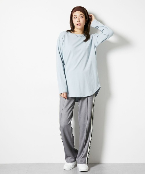 slattgir（スラットジール）の「高身長　綿１００％VネックTシャツ　（トールサイズ）（Tシャツ/カットソー・レディース・オフホワイト/ブラック/グリーン/ワイン/チャコール/杢グレー/ブルー・M/L/LL/3L/4L/5L）」の15枚目の写真