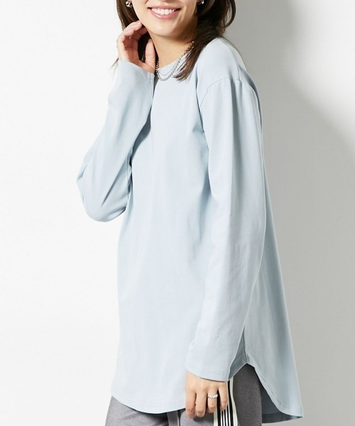 slattgir（スラットジール）の「高身長　綿１００％VネックTシャツ　（トールサイズ）（Tシャツ/カットソー・レディース・オフホワイト/ブラック/グリーン/ワイン/チャコール/杢グレー/ブルー・M/L/LL/3L/4L/5L）」の16枚目の写真