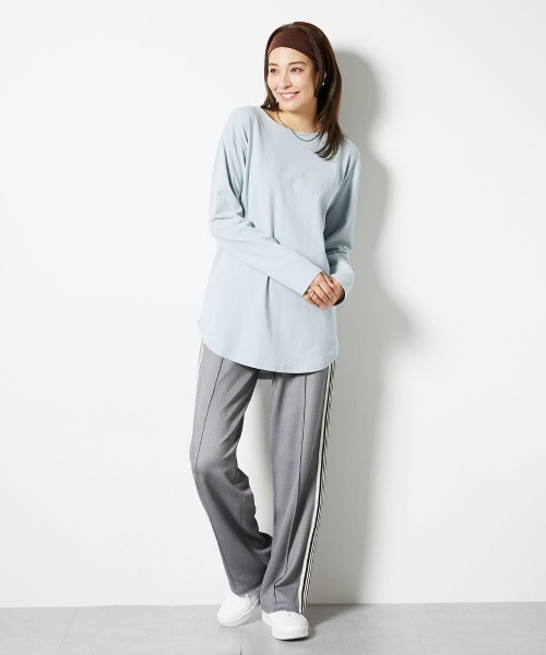 slattgir（スラットジール）の「高身長　綿１００％VネックTシャツ　（トールサイズ）（Tシャツ/カットソー・レディース・オフホワイト/ブラック/グリーン/ワイン/チャコール/杢グレー/ブルー・M/L/LL/3L/4L/5L）」の18枚目の写真