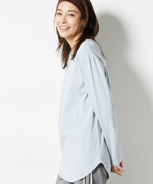 slattgir（スラットジール）の「高身長　綿１００％VネックTシャツ　（トールサイズ）（Tシャツ/カットソー・レディース・オフホワイト/ブラック/グリーン/ワイン/チャコール/杢グレー/ブルー・M/L/LL/3L/4L/5L）」の19枚目の写真