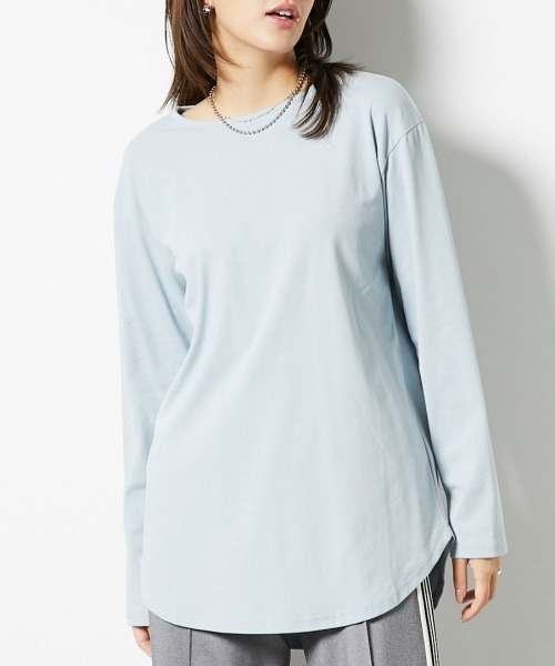 slattgir（スラットジール）の「高身長　綿１００％VネックTシャツ　（トールサイズ）（Tシャツ/カットソー・レディース・オフホワイト/ブラック/グリーン/ワイン/チャコール/杢グレー/ブルー・M/L/LL/3L/4L/5L）」の21枚目の写真