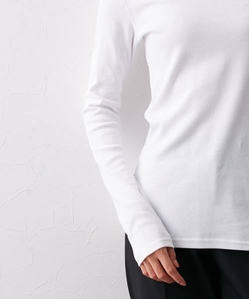 slattgir（スラットジール）の「高身長　綿１００％VネックTシャツ　（トールサイズ）（Tシャツ/カットソー・レディース・オフホワイト/ブラック/グリーン/ワイン/チャコール/杢グレー/ブルー・M/L/LL/3L/4L/5L）」の8枚目の写真