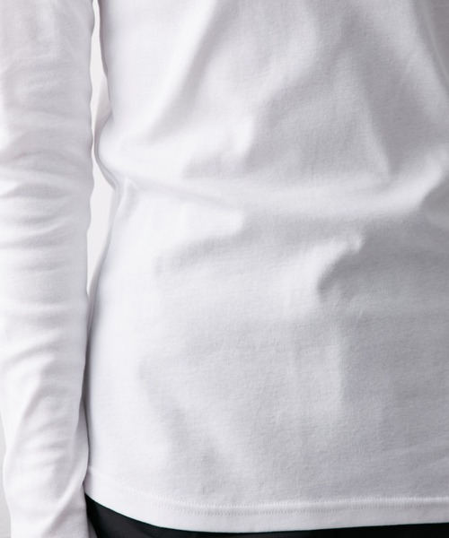 slattgir（スラットジール）の「高身長　綿１００％VネックTシャツ　（トールサイズ）（Tシャツ/カットソー・レディース・オフホワイト/ブラック/グリーン/ワイン/チャコール/杢グレー/ブルー・M/L/LL/3L/4L/5L）」の9枚目の写真