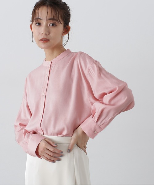 N.（N. Natural Beauty Basic）（エヌエヌナチュラルビューティーベーシック）の「◆バンドカラー麻混ルーズシャツ（シャツ/ブラウス・レディース・オフホワイト/ピンク/ミント・MEDIUM）」の17枚目の写真