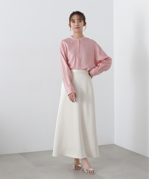 N.（N. Natural Beauty Basic）（エヌエヌナチュラルビューティーベーシック）の「◆バンドカラー麻混ルーズシャツ（シャツ/ブラウス・レディース・オフホワイト/ピンク/ミント・MEDIUM）」の13枚目の写真