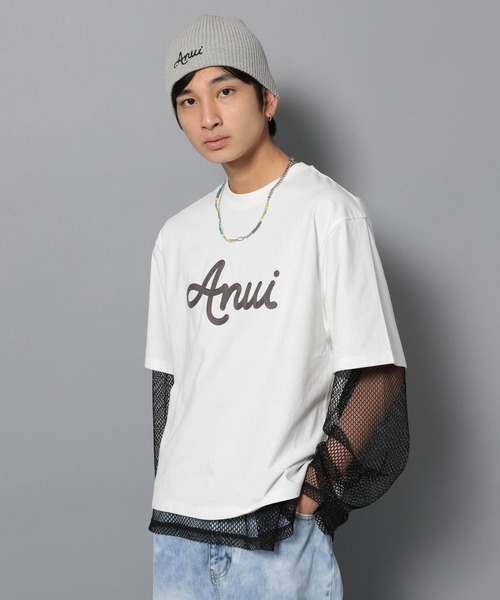 Anui（アニュイ）の「【UNISEX/3サイズ展開】レタリングロゴTシャツ（Tシャツ/カットソー・レディース・ライトグリーン系/オフホワイト/ブラック・SMALL/MEDIUM/LARGE）」の14枚目の写真