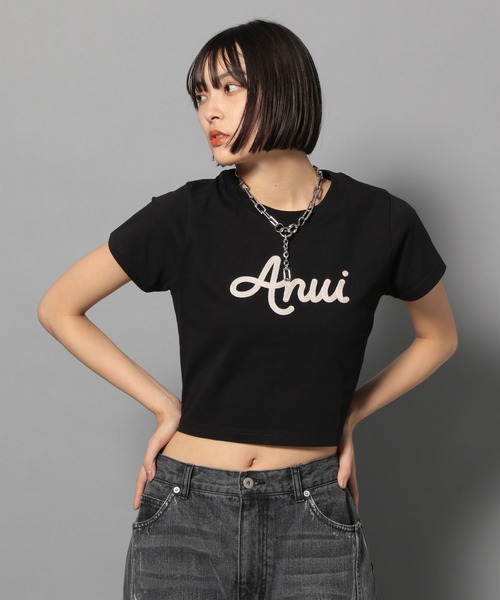 Anui（アニュイ）の「【UNISEX/3サイズ展開】レタリングロゴTシャツ（Tシャツ/カットソー・レディース・ライトグリーン系/オフホワイト/ブラック・SMALL/MEDIUM/LARGE）」の18枚目の写真