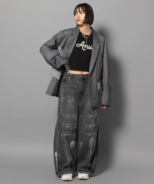 Anui（アニュイ）の「【UNISEX/3サイズ展開】レタリングロゴTシャツ（Tシャツ/カットソー・レディース・ライトグリーン系/オフホワイト/ブラック・SMALL/MEDIUM/LARGE）」の21枚目の写真