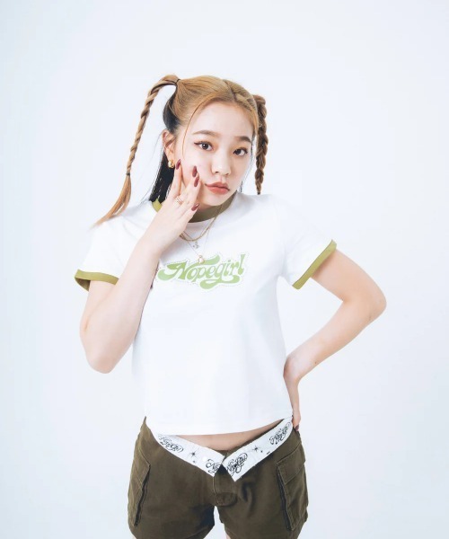 Nope Girl（ノープガール）の「Nope girl Sporty ringer t-shirt（Tシャツ/カットソー・レディース・ブラック/ホワイト・フリー）」の9枚目の写真