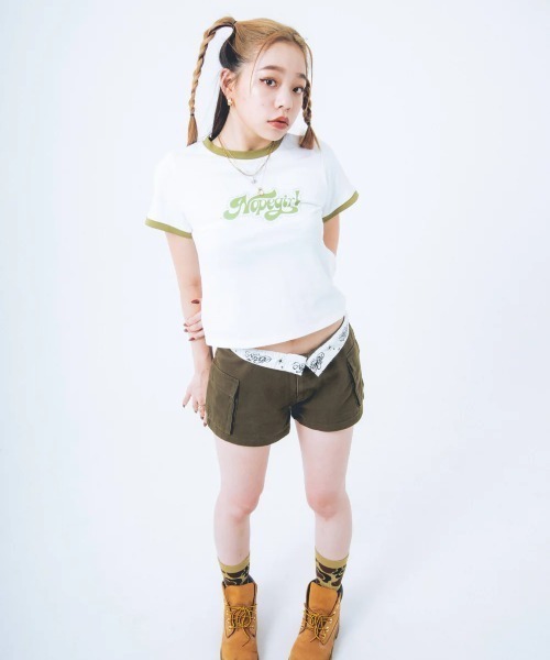 Nope Girl（ノープガール）の「Nope girl Sporty ringer t-shirt（Tシャツ/カットソー・レディース・ブラック/ホワイト・フリー）」の10枚目の写真