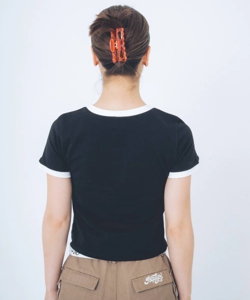 Nope Girl（ノープガール）の「Nope girl Sporty ringer t-shirt（Tシャツ/カットソー・レディース・ブラック/ホワイト・フリー）」の14枚目の写真