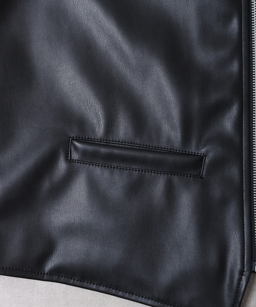 SUGGESTION(サジェッション)の「Synthetic leather colorless vest / 合皮ノーカラーベスト UNISEX(ベスト・メンズ・ブラック・L/M)」の13枚目の写真