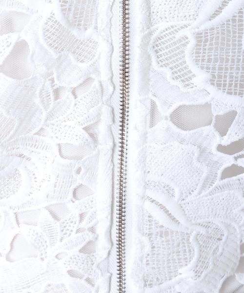 Three Four Time（ｽﾘｰﾌｫｰﾀｲﾑ）の「リブストライプレースブルゾン（ブルゾン・レディース・ブラック/アイボリー・FREE）」の18枚目の写真