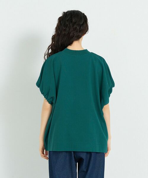 conges payes ADIEU TRISTESSE(コンジェ ペイエ アデュートリステス)の「ボリュームスリーブカノコブラウス(Tシャツ/カットソー・レディース・ストライプ/ライトグレー/グリーン・FREE)」の15枚目の写真