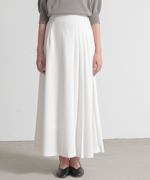 and it_（アンドイット）の「ジョーゼットサイドプリーツロングスカート（スカート・レディース・ブラック/オフホワイト/ピンク・M）」の7枚目の写真