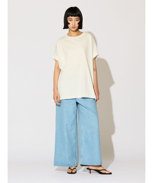 MIDIUMISOLID（ミディウミソリッド）の「MIDIUMISOLID for Ladies C/ネックワイドプルオーバー（Tシャツ/カットソー・レディース・ブラック/オフホワイト/グリーン・FREE）」の11枚目の写真