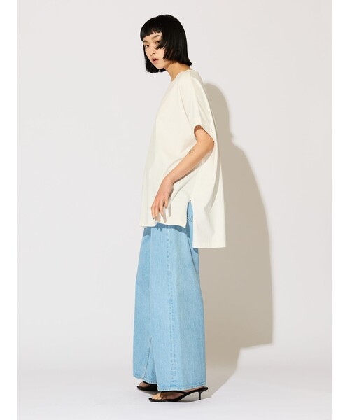 MIDIUMISOLID（ミディウミソリッド）の「MIDIUMISOLID for Ladies C/ネックワイドプルオーバー（Tシャツ/カットソー・レディース・ブラック/オフホワイト/グリーン・FREE）」の12枚目の写真