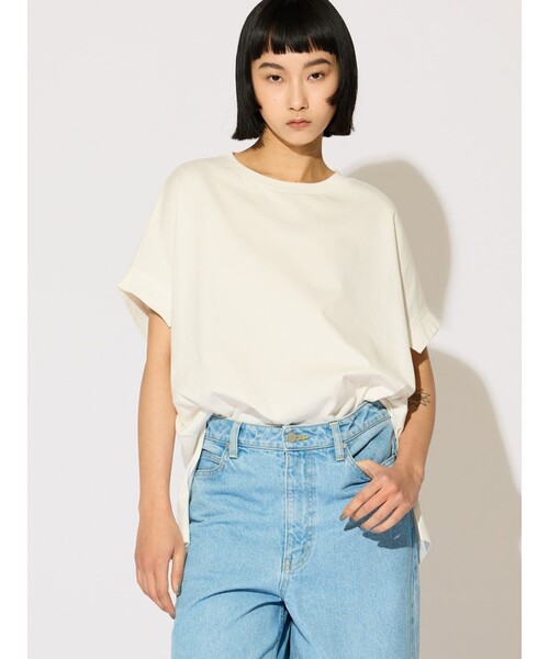 MIDIUMISOLID（ミディウミソリッド）の「MIDIUMISOLID for Ladies C/ネックワイドプルオーバー（Tシャツ/カットソー・レディース・ブラック/オフホワイト/グリーン・FREE）」の15枚目の写真