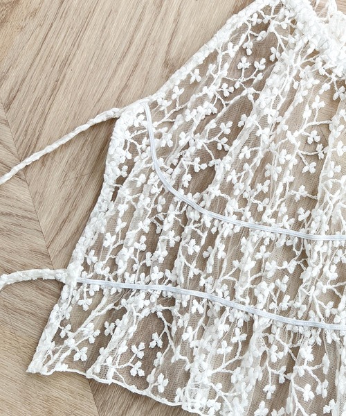 classicalelf（クラシカルエルフ）の「コーディネートに鮮度を加える。フラワー刺繍チュールリボンキャミビスチェ（キャミソール・レディース・ホワイト/ブラック・X-LARGE/MEDIUM/LARGE）」の18枚目の写真