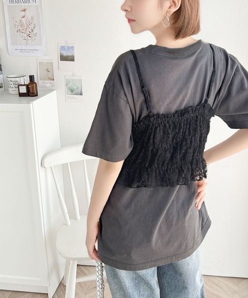 classicalelf（クラシカルエルフ）の「コーディネートに鮮度を加える。フラワー刺繍チュールリボンキャミビスチェ（キャミソール・レディース・ホワイト/ブラック・X-LARGE/MEDIUM/LARGE）」の17枚目の写真